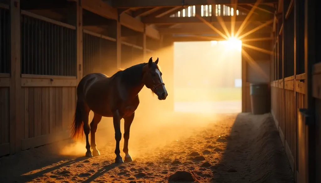 horse in stable