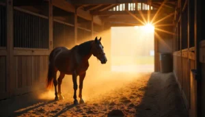 horse in stable